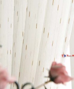 Rèm vải voan trắng hạt mưa V003
