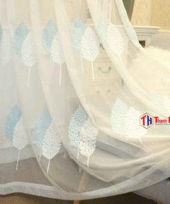Rèm vải voan thêu chiếc lá V005