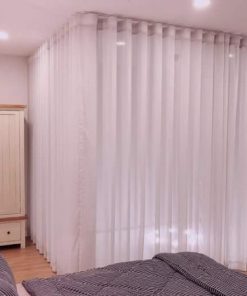 Rèm vải voan trắng trơn V016